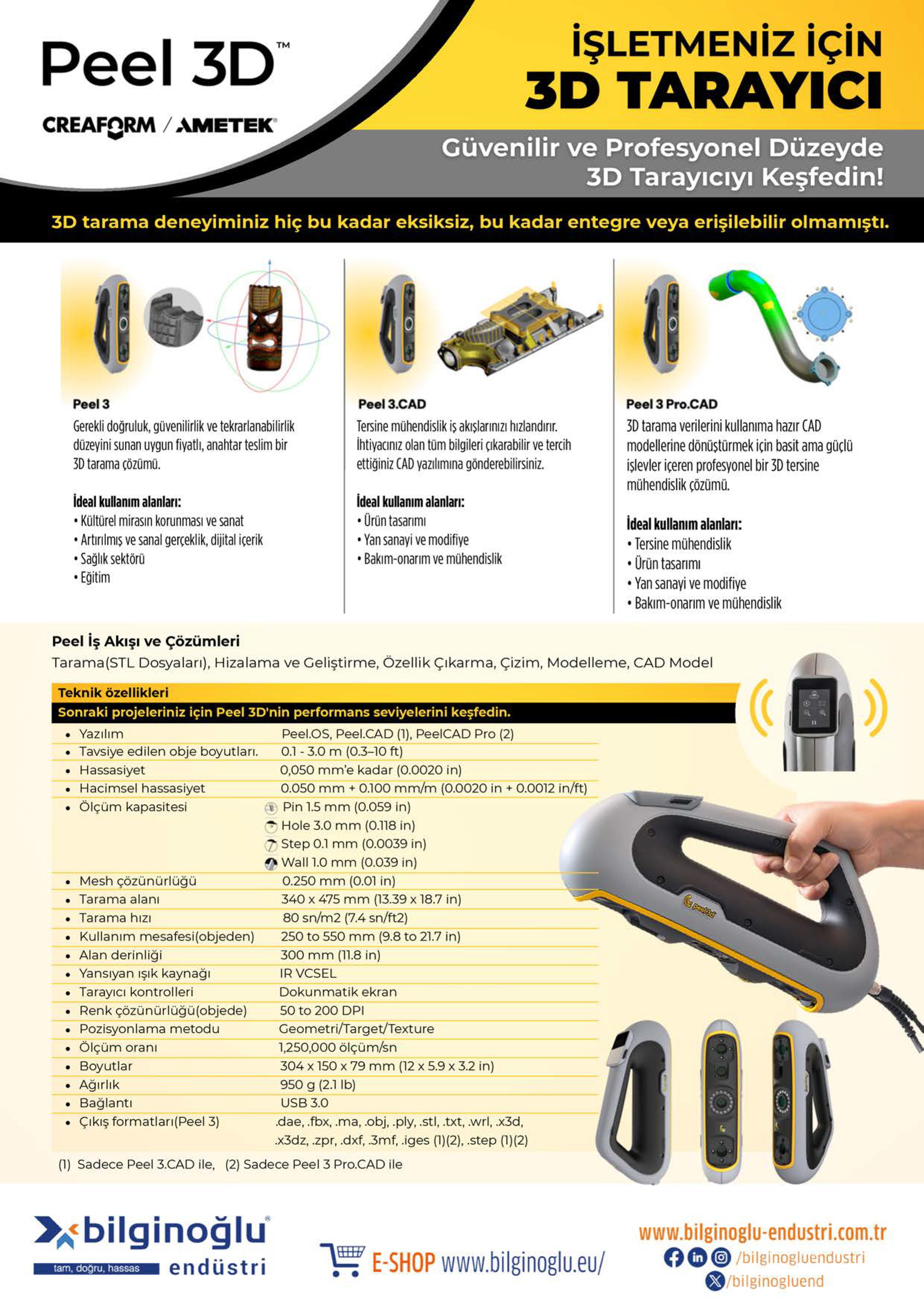 PEEL 3CAD - YENİ NESİL ÜÇ BOYUTLU TARAYICI