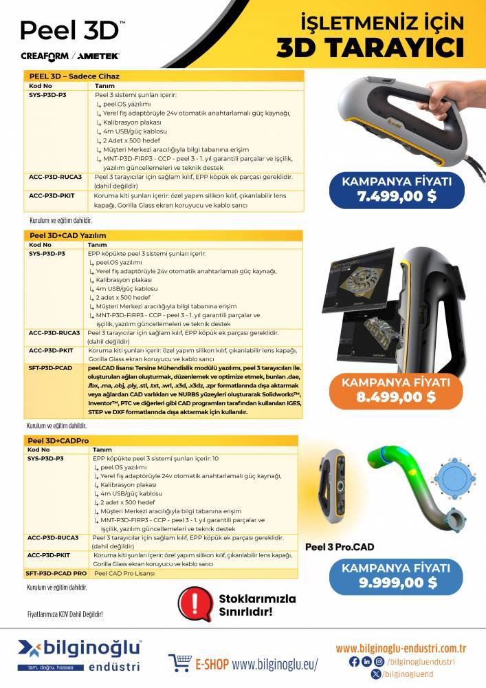 İŞLETMENİZ İÇİN 3D TARAYICI KAMPANYASI