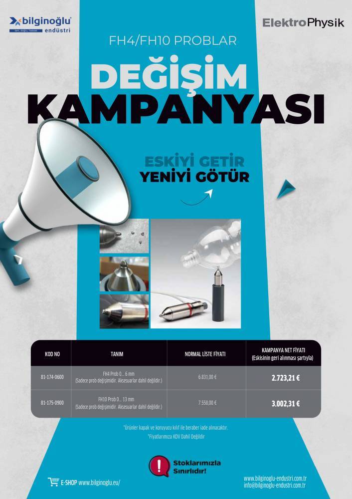 Elektrophysik FH4 ve FH10 Problar Değişim Kampanyası!