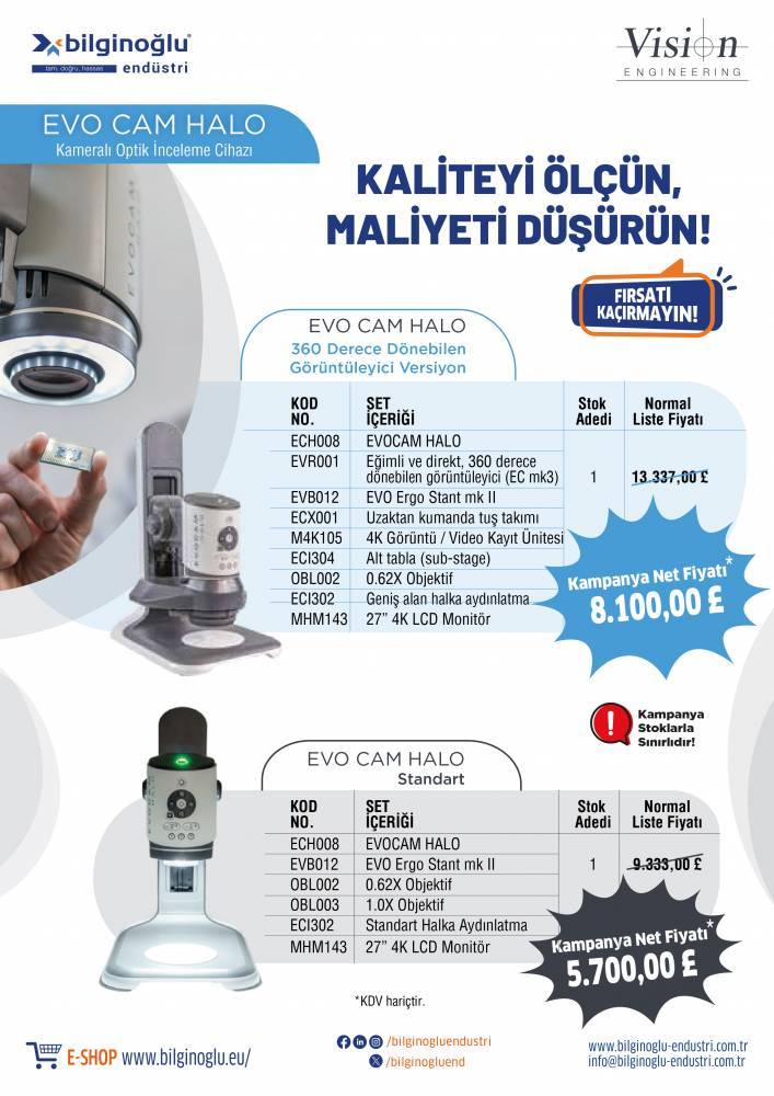 Evo Cam Halo Serisi Optik İnceleme Sistemleri Kampanyası